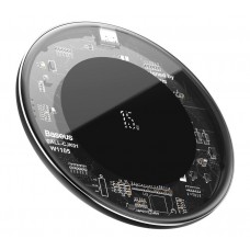 BASEUS ασύρματος φορτιστής Simple WXJK-BA02, USB Type-C, 15W, διάφανος