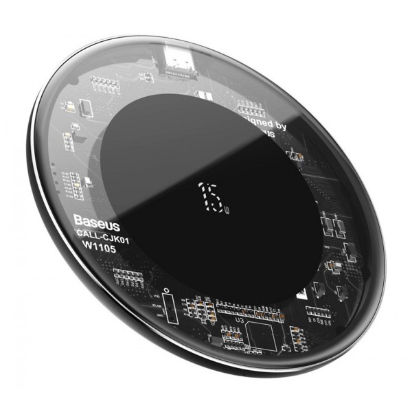 BASEUS ασύρματος φορτιστής Simple WXJK-BA02, USB Type-C, 15W, διάφανος BASEUS ασύρματος φορτιστής Simple WXJK-BA02, USB Type-C, 15W, διάφανος