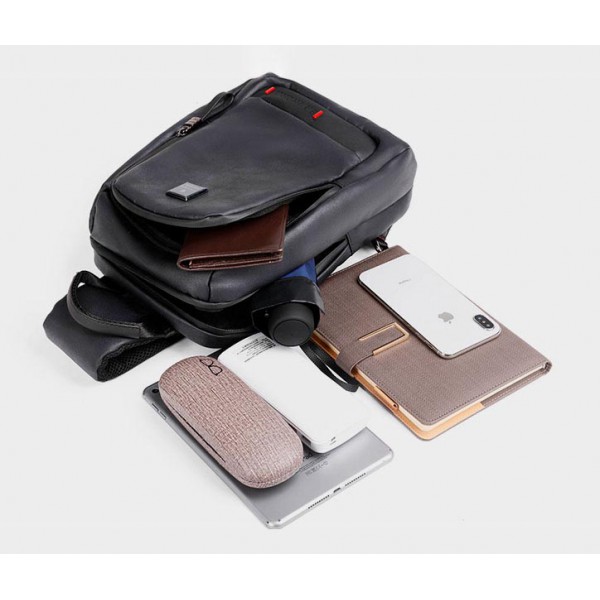 ARCTIC HUNTER Τσάντα Crossbody XB00088-BK, USB, αδιάβροχη, μαύρη