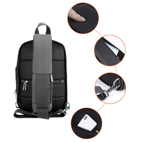 ARCTIC HUNTER τσάντα Crossbody XB00111-BK, αδιάβροχη, μαύρη