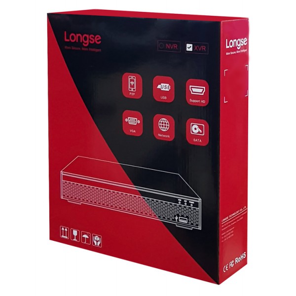 LONGSE XVR ΑΙ Υβριδικό καταγραφικό, H265+HD, DVR, 16+8 IP, 16-32 κανάλια