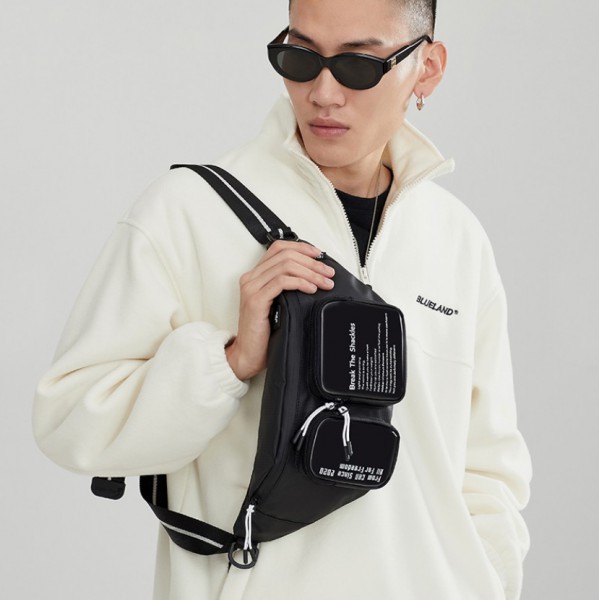 SUPER FIVE τσάντα μέσης Y00015-BK, μαύρη