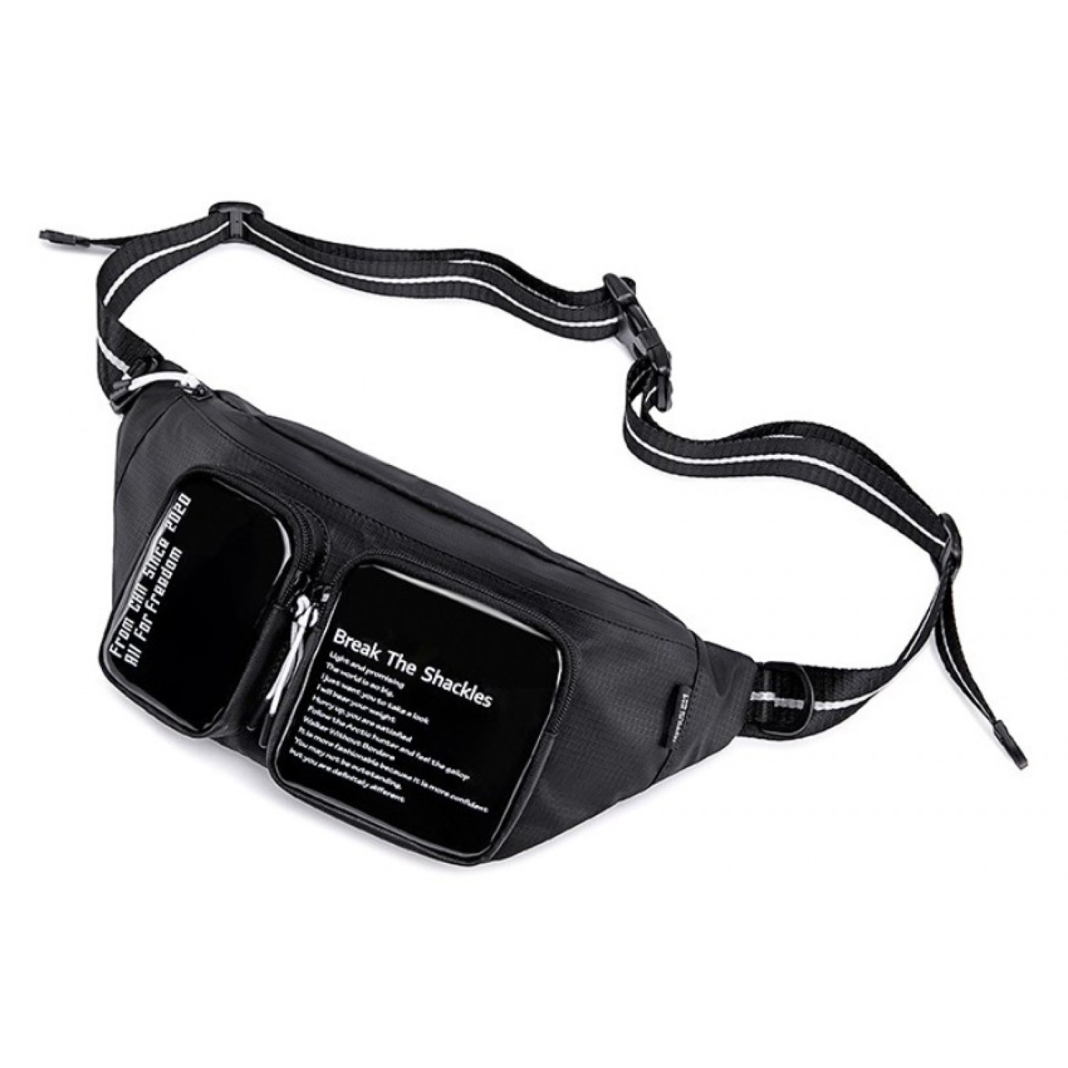 SUPER FIVE τσάντα μέσης Y00015-BK, μαύρη