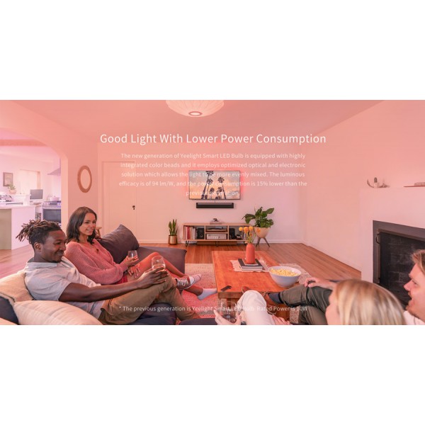 YEELIGHT Smart λάμπα LED YLDP13YL, Wi-Fi, 8.5W, E27, RGB 1700-6500K