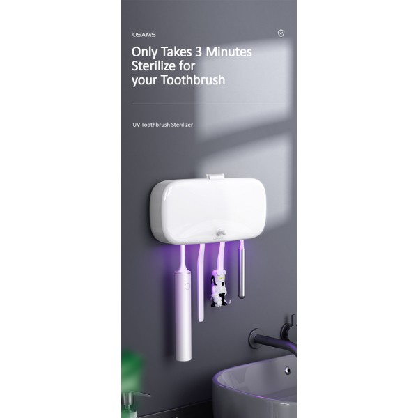 USAMS UV αποστειρωτής για 4x οδοντόβουρτσες US-ZB183, λευκός
