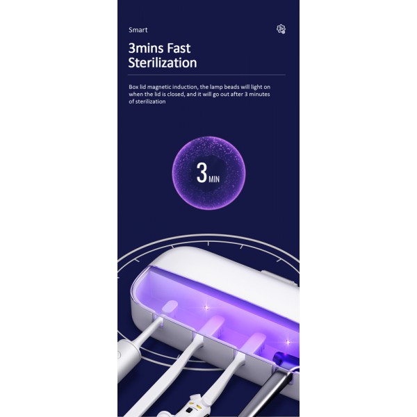 USAMS UV αποστειρωτής για 4x οδοντόβουρτσες US-ZB183, λευκός