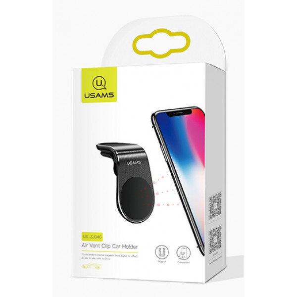 USAMS μαγνητική βάση αεραγωγού αυτοκινήτου US-ZJ046, μεταλλική, ασημί