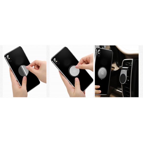 USAMS μαγνητική βάση αεραγωγού αυτοκινήτου US-ZJ046, μεταλλική, ασημί