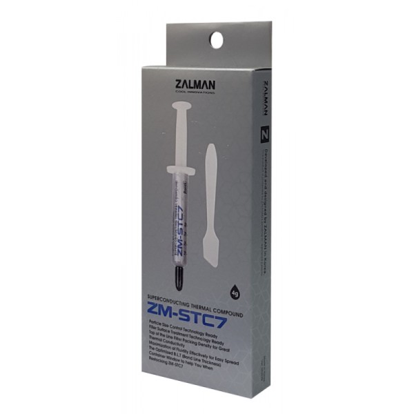 ZALMAN θερμοαγώγιμη πάστα ZM-STC7 με σπάτουλα, 7.2W/mK, γκρι, 4g ZALMAN θερμοαγώγιμη πάστα ZM-STC7 με σπάτουλα, 7.2W/mK, γκρι, 4g