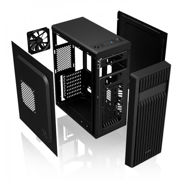 ZALMAN PC case T6, mid tower, 377x200x430mm, 1x fan