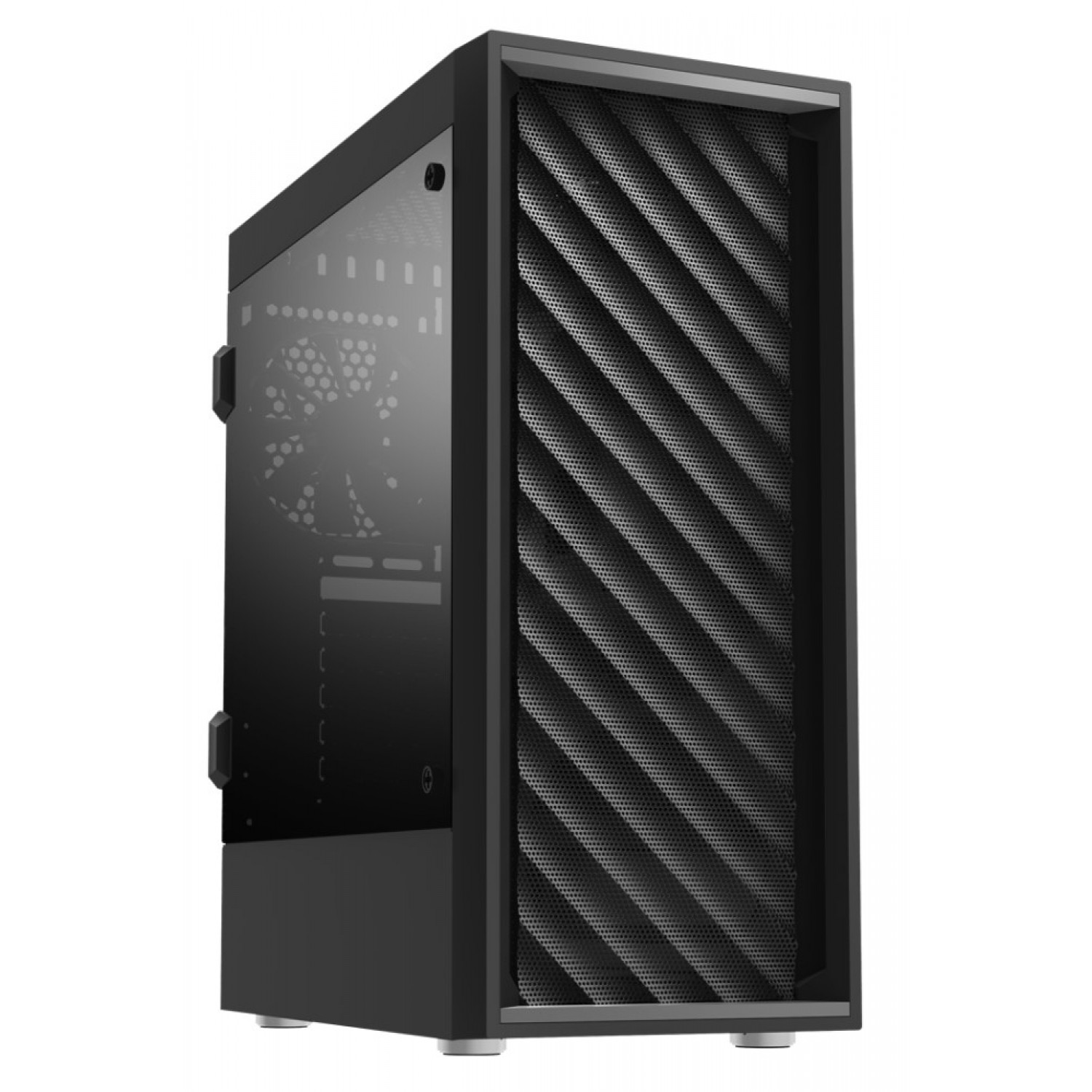 ZALMAN PC case T7, mid tower, 384x202x438mm, 2x fan, διάφανο πλαϊνό