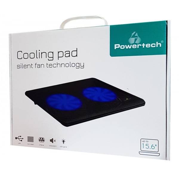 POWERTECH Βάση & ψύξη laptop PT-738 έως 15.6", 2x 125mm fan, LED, μαύρο POWERTECH Βάση & ψύξη laptop PT-738 έως 15.6", 2x 125mm fan, LED, μαύρο
