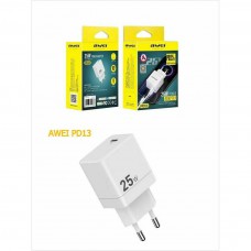 Awei Φορτιστής Χωρίς Καλώδιο με Θύρα USB-C 25W Power Delivery Λευκός (PD-13)